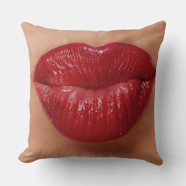 Coussin Kiss Kiss Red Lips Love (Recto)