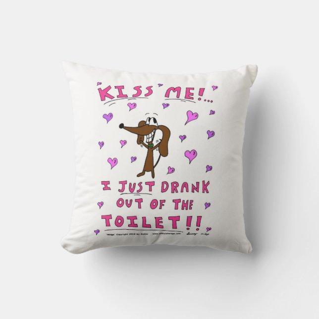 Coussin "KISS ME" - Rose (Recto)