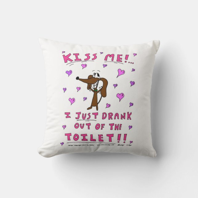 Coussin "KISS ME" - Violet (Recto)