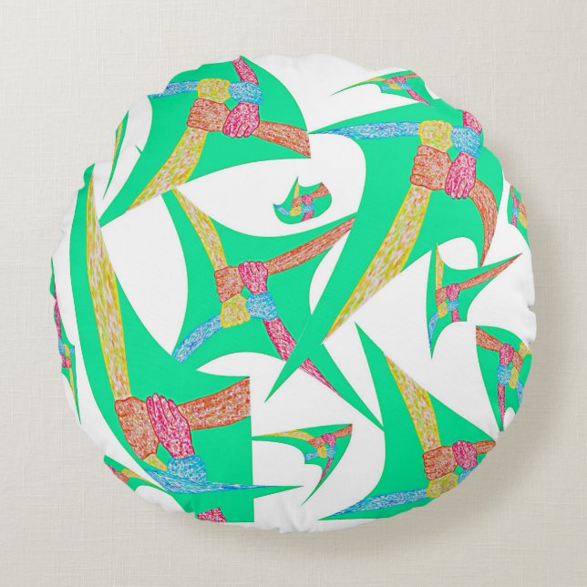 Coussin Kites of Connection, Coussin Rond (Devant)