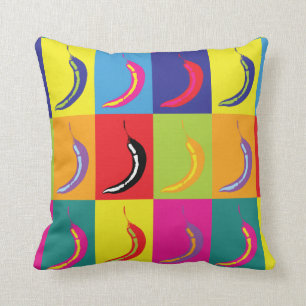 Coussin Kitsch Retro Chili Pepper Pop Art Fruit Motif