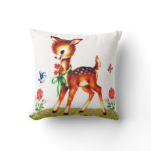Coussin Kitschy mignon de cerfs communs