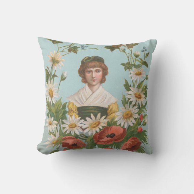Coussin Kitschy Retro German Valentine's Card, 1884 (Recto)