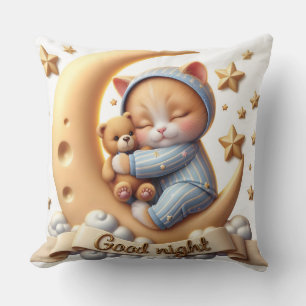 Coussin Kitten avec ours en peluche, collection par Natash