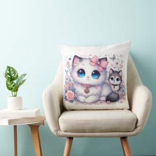 Coussin Kitten Cuteness Overload : Chat et chien aux yeux