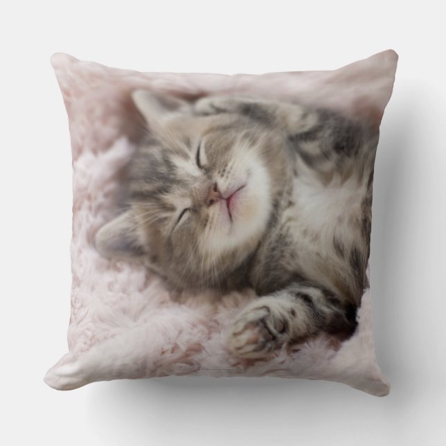 Coussin Kitten Dormir sur la serviette (Recto)