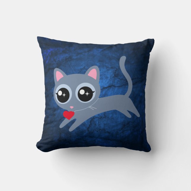 Coussin Kitty Cat Heart Thief Cute Cadeau (Recto)