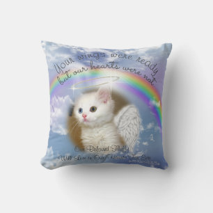 Coussin Kitty Chat - Ciel céleste avec Rainbow Pet Memoria