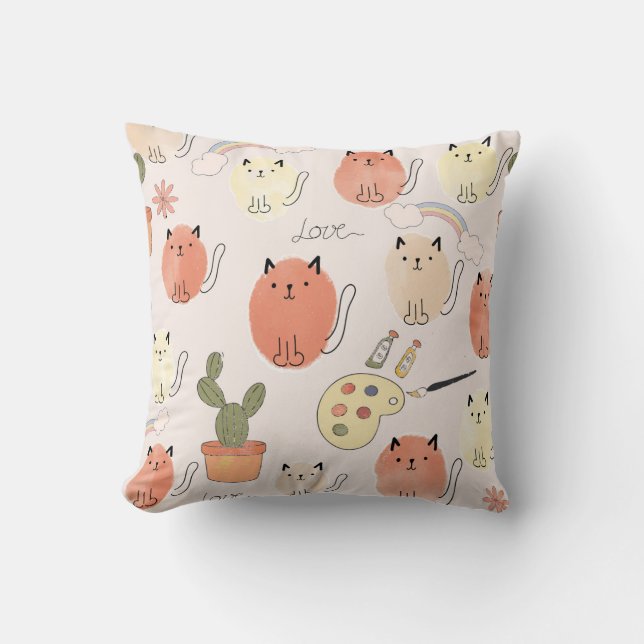 Coussin Kitty Kitten Chats : Motif animal mignon (Recto)