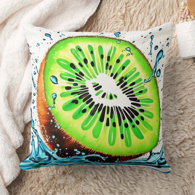 Coussin Kiwi Splash of Freshness (Couverture)