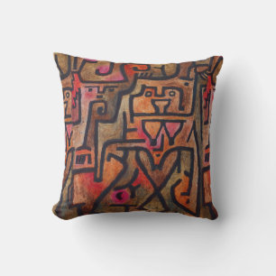 Coussin Klee Abstrait Rouge Abstrait Expressionniste Natur