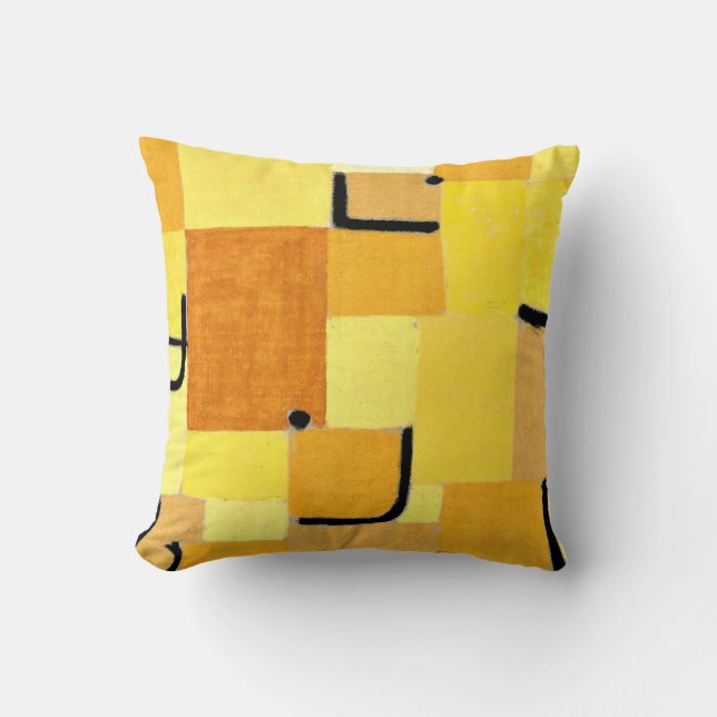 Coussin Klee - Caractères en Jaune (Recto)