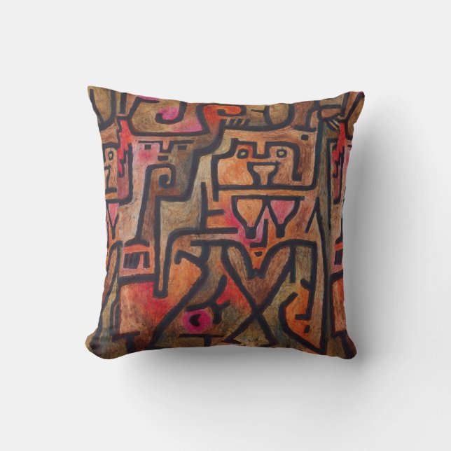 Coussin Klee Expressionniste Forêt Abstraite Art Moderne (Recto)