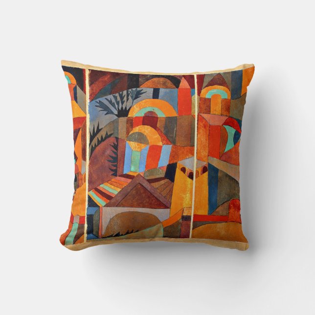 Coussin Klee - Jardins du Temple (Recto)