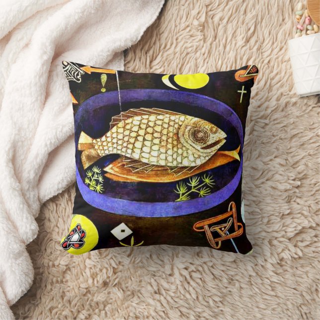 Coussin Klee - peinture Aroundfish (Couverture)