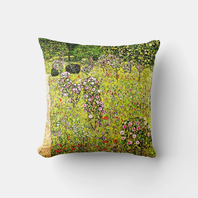 Coussin Klimt - Jardin aux fruits avec Rose, art Gustav Kl (Recto)