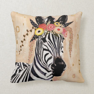 Coussin Klimt Zebra   Couronne De Fleurs