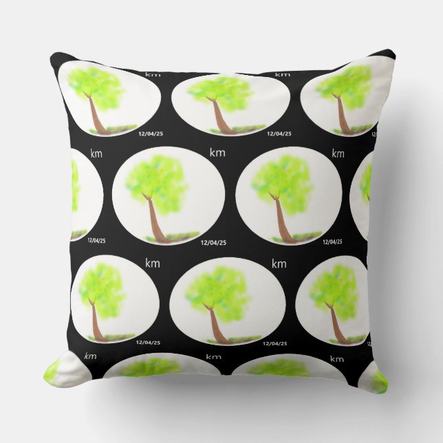 Coussin km tree painting pillow (Recto)