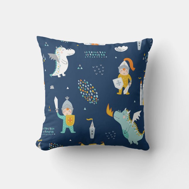 Coussin Knight Dragon Castle Motif enfant (Recto)