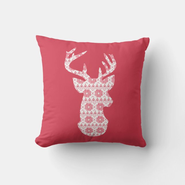 Coussin Knit d'hiver Noël Reinder (Recto)