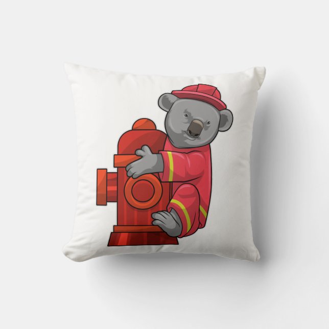 Coussin Koala as Firefighter with Fire hydrant (Recto)