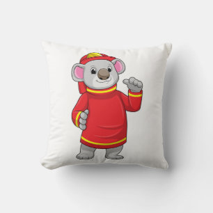 Coussin Koala as Firefighter with Helmet