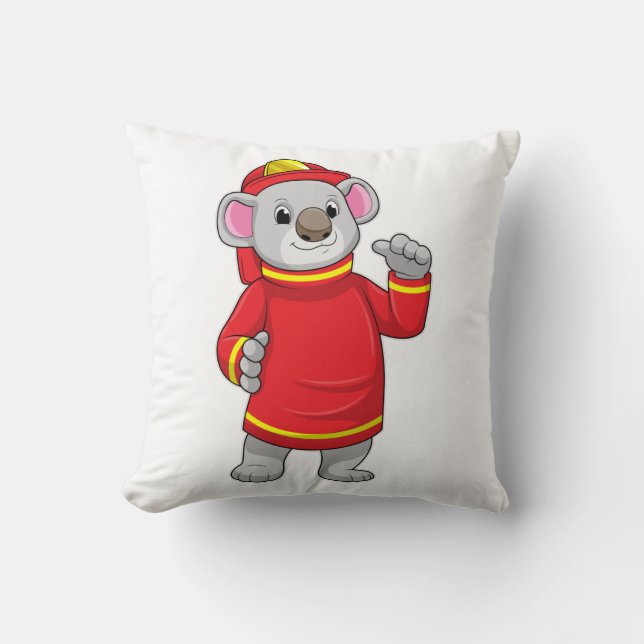 Coussin Koala as Firefighter with Helmet (Recto)