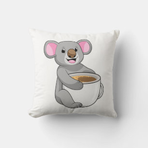 Coussin Koala avec Coffee Cup