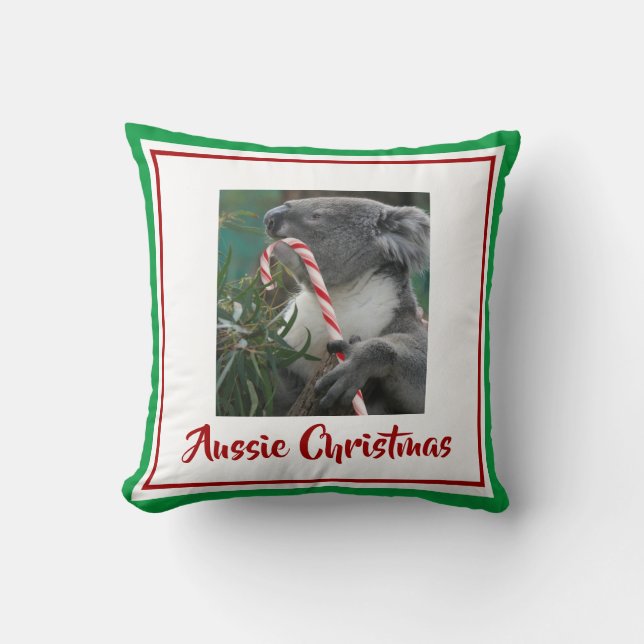 Coussin Koala de Noël avec Sucre de canne en Eucalyptus Tr (Recto)
