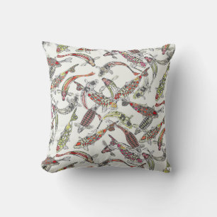 Coussin koi chanceux blanc