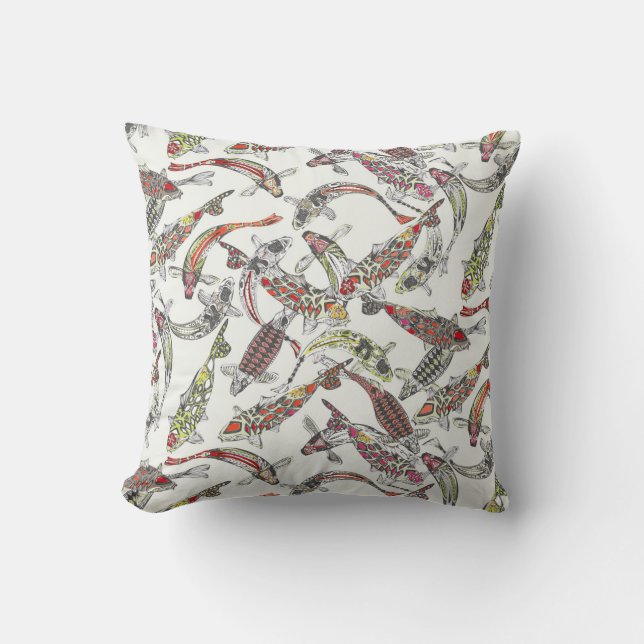 Coussin koi chanceux blanc (Recto)