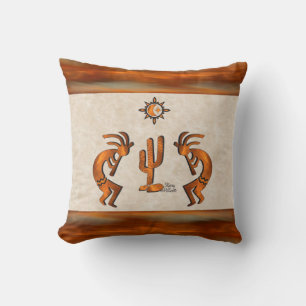 Coussin Kokopelli Et Cactus