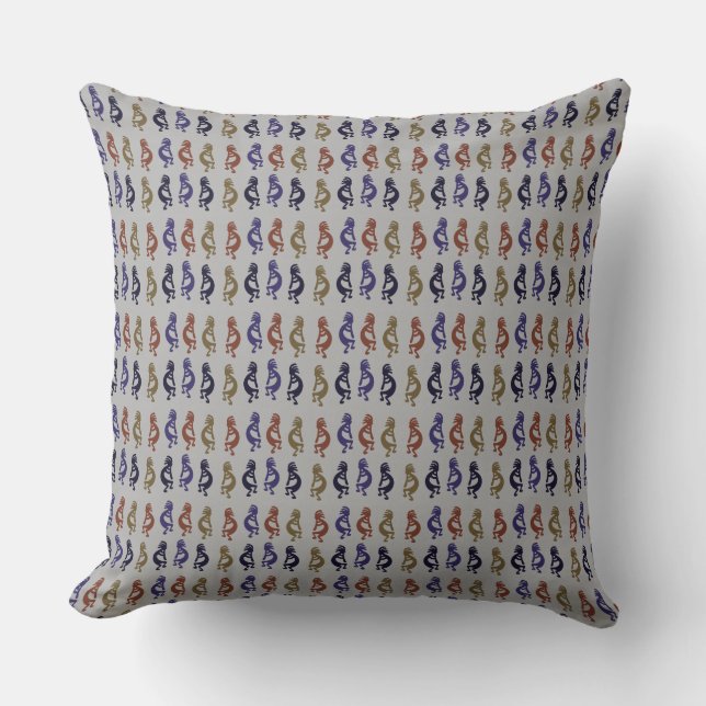Coussin Kokopelli Groupe de Flûtes Jouer des figures Jeter (Recto)