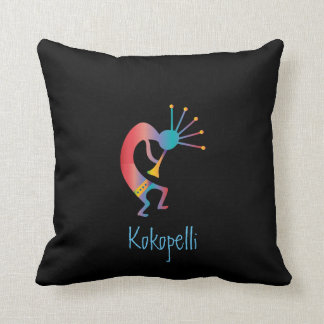 Coussin Kokopelli, joueur de flûte amérindienne