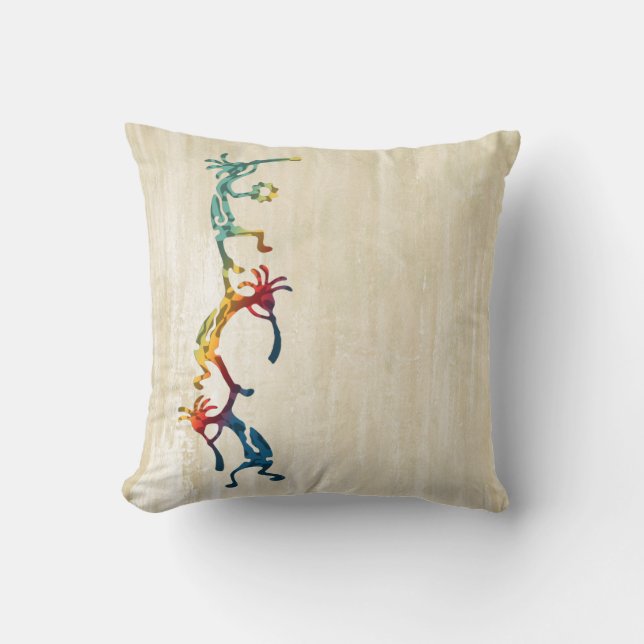Coussin KOKOPELLI musicien acrobates + vos idées (Recto)
