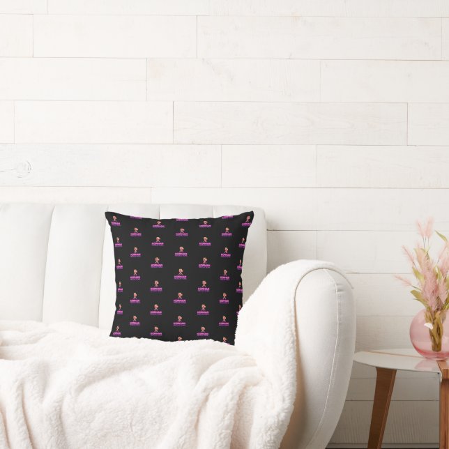 Coussin Korman Productions YouTube Channel Pink Logo Carre (Canapé)