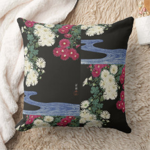 Coussin Koson Chrysanthemum Garden Art japonais Fleur