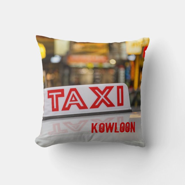 Coussin Kowloon Taxi en zone urbaine de Hong Kong (Recto)