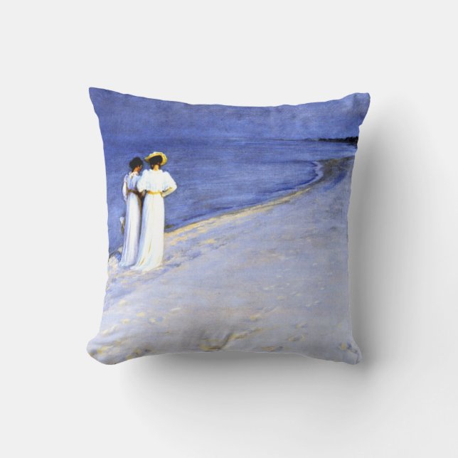 Coussin Kroyer - Nuit d'été sur la plage de Skagen (Recto)