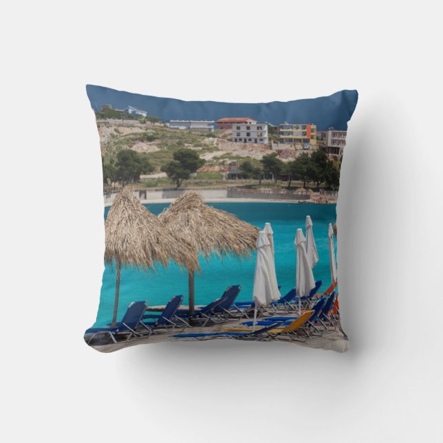 Coussin Ksamil, front de mer de la ville (Recto)