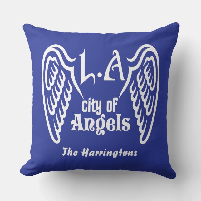 Coussin L.A. Wings personnalisées nom & couleur lancer des (Recto)