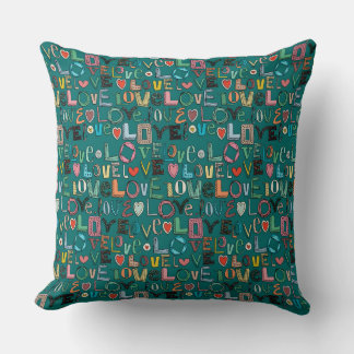 Coussin l o v e LOVE TURQUOISE