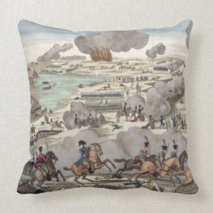 Coussin La bataille de Wagram, le 6 juillet 1809 (gravure)