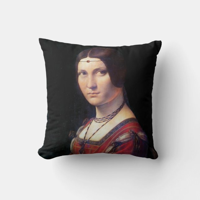 Coussin La Belle Ferronnière, Léonard de Vinci (Recto)