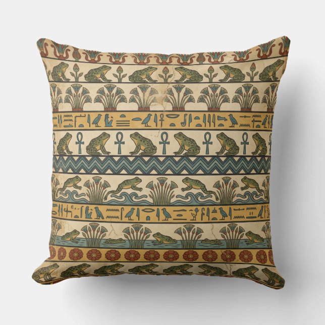 Coussin La Bénédiction de Heqet : Fresque de grenouille de (Recto)