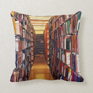Coussin La bibliothèque colorée réserve le carreau