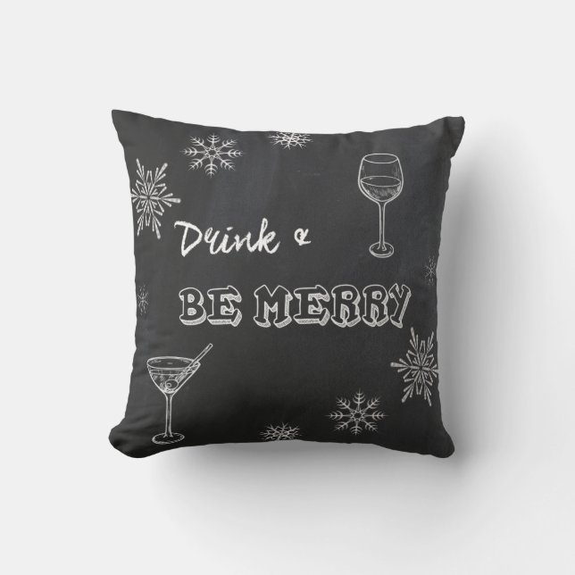 Coussin La boisson de tableau et soit joyeuse (Recto)