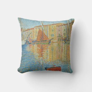 Coussin La Bouée rouge de Paul Signac, Pointillisme vintag