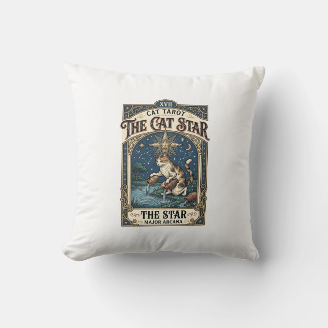 Coussin La carte de tarot de chat Star Cat Majeure Arcanum (Recto)