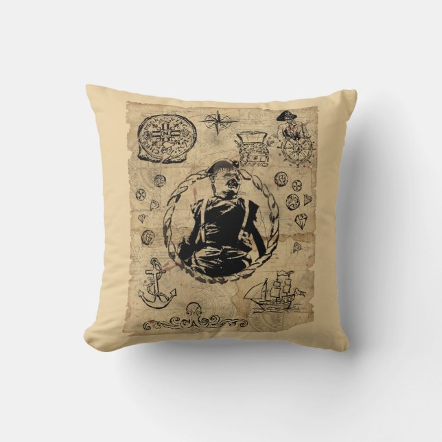 Coussin La carte des bijoux au trésor des Goonies (Recto)